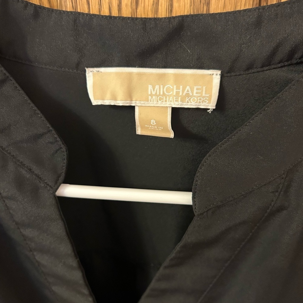 Michael Kors Black Blouse with Zipper Accents Size 8 - Picture 5 of 7